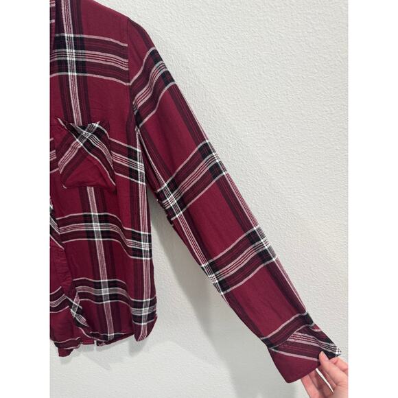 Rails maroon/black/white plaid button up - Picture 4 of 5